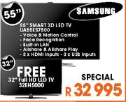 Samsung 55" Smart 3D LED TV(UA55ES7500)