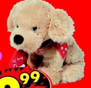 I Love You Plush Puppy With Hearts-21cm-Each
