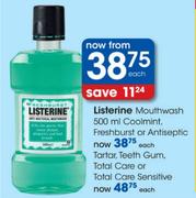 Listerine Mouthwash Coolmint, Freshburst Or Antiseptic-500ml Each