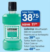 Listerine Tartar, Teeth Gum, Total Care Or Total Care Sensitive-Each