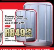Shower Dooes Quadrant & Corner Entry 900x900-Each