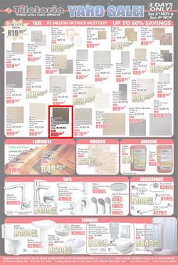 Tiletoria Western Cape : Yard Sale (3rd & 4th November 2012 Only), page 1