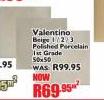 Valentino Beige1/2/3 Polished Porcelain Ist Grade 50x50-Per Sqm