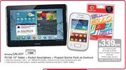 Samsung Galaxy P5100 10" Tablet + Pocket Smartphone + Prepaid Starter Pack On Contract