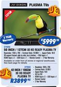 Dixon 42"/106cm 3D HD Ready Plasma TV