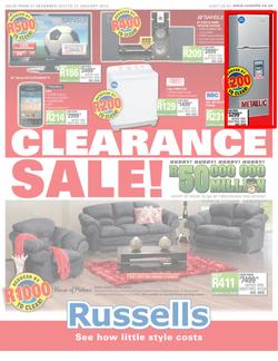 Russells : Clearance Sale (27 Dec - 12 Jan 2013), page 1