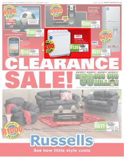 Russells : Clearance Sale (27 Dec - 12 Jan 2013), page 1
