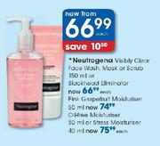 Neutrogena Visiblt Clear Face Wash,Mask Or Scrub-150ml Or Blackhead Eliminator Each