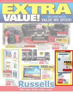 Russells : Extra Value (22 Jan - 9 Feb 2013), page 1