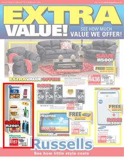 Russells : Extra Value (22 Jan - 9 Feb 2013), page 1