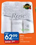 Dinu Rose Collection 2-Ply 18 Toilet Rolls