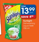 Sunlight Dishwashing Liquid Refill-750ml Each
