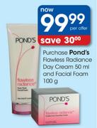 Pond's Flawless Radiance Day Cream-50ml And Facial Foam-100g