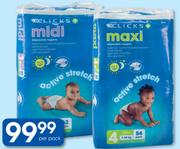 Clicks Softly Cushioned Disposable Nappies Mini-44-Pack