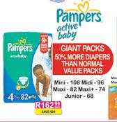 Pampers Active Baby Junior-68 Each