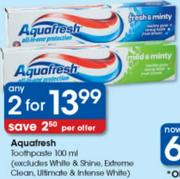Aquafresh Toothpaste-2X100ml