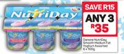 Danone Nutriday Smooth Medium Fat Yoghurt-Any 3x6x100g