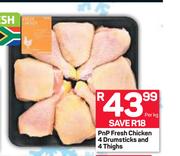 PnP Fresh Chicken 4 Drumsticks & 4 Thighs-Per kg