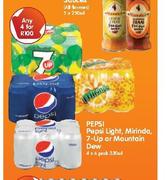 Pepsi Light, Mirinda, 7-Up Or Mountain Dew-4 x 6 Pack 330ml