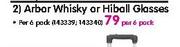 Arbor Whisky Or Hiball Glasses-Per 6 Pack