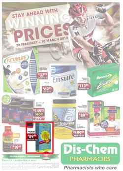 Dischem : Stay ahead with winning prices (25 Feb - 10 Mar 2013), page 1