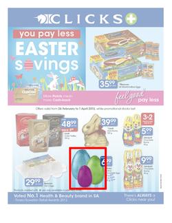 Clicks : Easter Savings (26 Feb - 1 Apr 2013), page 1