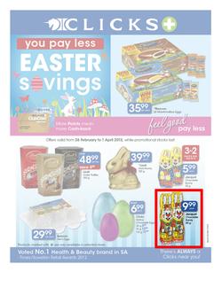 Clicks : Easter Savings (26 Feb - 1 Apr 2013), page 1