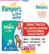 Pampers Active Baby Maxi-82 Each