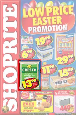 Shoprite Eastern Cape : Low Price Easter Promotion (11 Mar - 24 Mar 2013), page 1