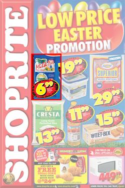 Shoprite Eastern Cape : Low Price Easter Promotion (11 Mar - 24 Mar 2013), page 1