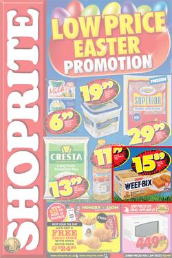 Shoprite Eastern Cape : Low Price Easter Promotion (11 Mar - 24 Mar 2013), page 1