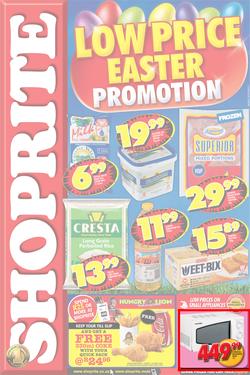 Shoprite Eastern Cape : Low Price Easter Promotion (11 Mar - 24 Mar 2013), page 1