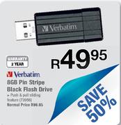 Verbatim 8GB Pin Stripe Black Flash Drive