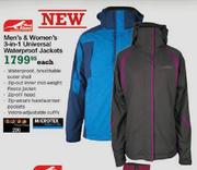 First Ascent Men's & Women's 3-In-1 Universal Waterproof Jackets Each