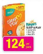 Pampers Sleep & Play Junior 58's,Midi 78's,Maxi 68's-Per Pack