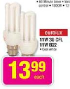 Eurolux 11W 3U CFL 11W B22 Each