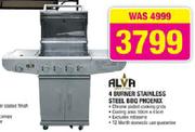 Alva 4 Burner Stainless Steel BBQ Phoenix