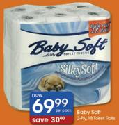 Baby Soft 2 Ply Toilet Rolls-18's Pack