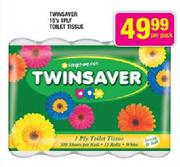 Twinsaver 1 Ply Toilet Tissue-15's