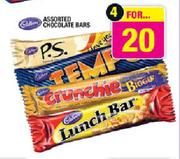 Cadbury Chocolate Bars Assorted - 4's