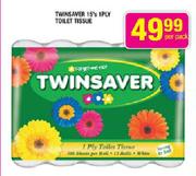 Twinsaver 1 Ply Toilet Tissue-15's Per Pack