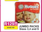 Jumbo Packs Sizes 3, 4 & 5 Each
