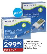 Clicks Easymax Self-Monitoring Blood Glucose System Plus 50 Testing Strips-Per Offer