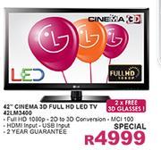 LG 42" Cinema 3D Full HD LED TV(42LM3400)