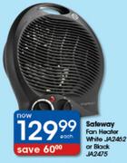 Safeway Fan Heater White(JA2462) Or Black(JA2475)-Each