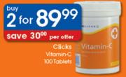 2 x Clicks vitamin C 100 tablets