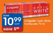 Colgate optic white toothpaste - 75ml