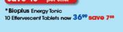 Bioplus Energy TonicEffervecent Tablets-10's Pack