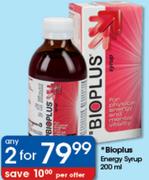 Bioplus Energy Syrup-2x200ml