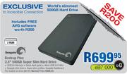 Seagate Backup Plus 2.5" Super Slim Hard Drive-500GB